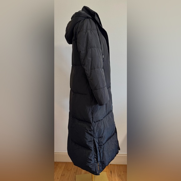 Zara Women's Black Long Down Hooded Puffer Coat - Water/Wind Res - Size: M - Picture 8 of 14